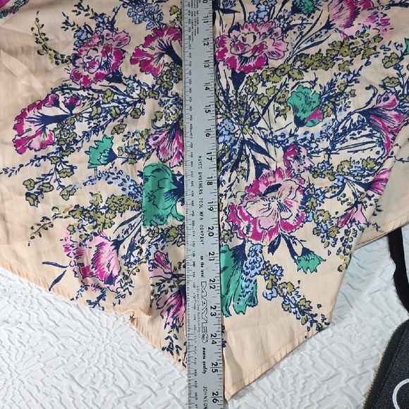 Free People Positano Peasant Blouse Patchwork Floral Boho Top Size S - Picture 7 of 8